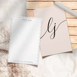 Eenvoudig script gepersonaliseerd briefpapier Roze