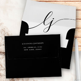 Eenvoudig script Gepersonaliseerd briefpapier Zwar Envelop