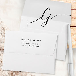 Eenvoudig script Gepersonaliseerd briefpapier Zwar Envelop