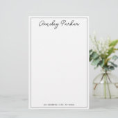 Eenvoudig script gepersonaliseerd monogrampatroon briefpapier (Staand voorkant)