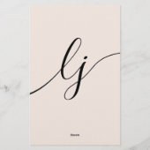 Eenvoudig script gepersonaliseerd schrijfpapier Ro Briefpapier (Achterkant)