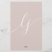 Eenvoudig script gepersonaliseerd schrijfpapier ro briefpapier (Achterkant)