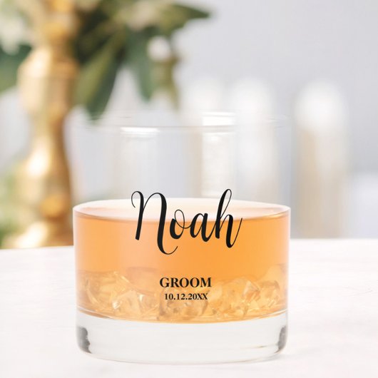 Eenvoudig script Gepersonaliseerde Groomsmen Bruil Whisky Glas