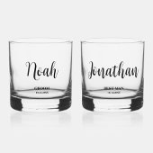 Eenvoudig script Gepersonaliseerde Groomsmen Bruil Whisky Glas