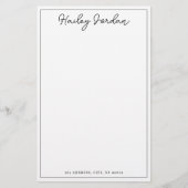 Eenvoudig script Gepersonaliseerde Monogram briefp Briefpapier (Voorkant)