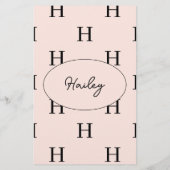 Eenvoudig script Gepersonaliseerde Monogram briefp Briefpapier (Achterkant)