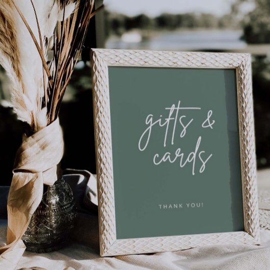 Eenvoudig script geschenktafel trouwdecoratie bord poster