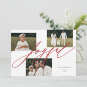 Eenvoudig Script Gezellige Groet Rood Foto Feestdagenkaart (Staand voorkant)