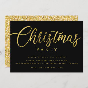 Eenvoudig script Gold Black met minimale kerstfees Kaart