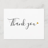 Eenvoudig Script Gold Heart Business Bedankt Briefkaart (Voorkant)