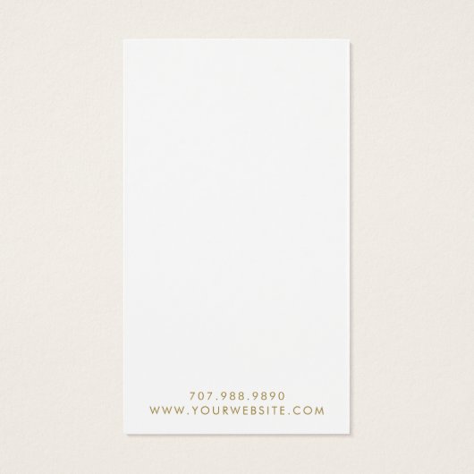 Eenvoudig Script Gold Signature Oorbel Display Kaa Visitekaartje (Achterkant)