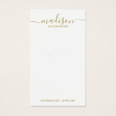 Eenvoudig Script Gold Signature Oorbel Display Kaa Visitekaartje (Voorkant)