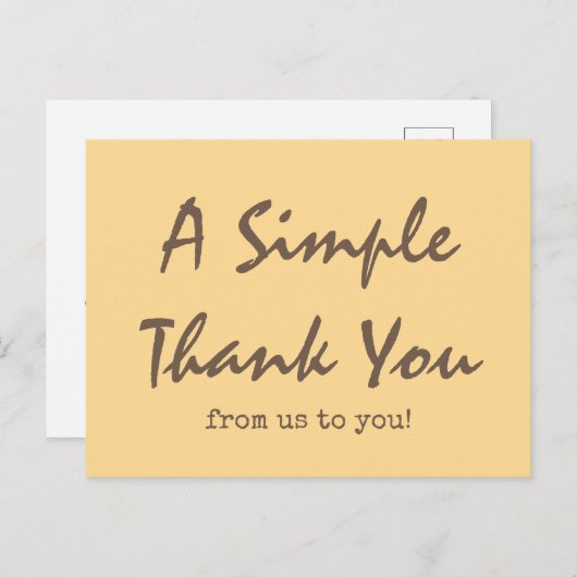 Eenvoudig script Golden Yellow Business Bedankt Briefkaart (Voorkant / Achterkant)