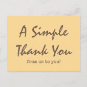 Eenvoudig script Golden Yellow Business Bedankt Briefkaart (Voorkant)