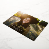 Eenvoudig script goud afstuderen horizontaal afstu folie uitnodiging (Gedraaid)