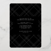 Eenvoudig script goud afstuderen verticaal afstude folie uitnodiging (Achterkant)