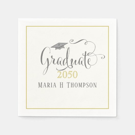 Eenvoudig Script Graduation Party Custom Servet (Voorkant)