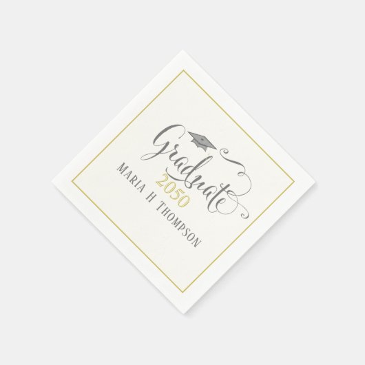 Eenvoudig Script Graduation Party Custom Servet (Hoek)