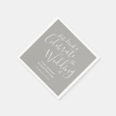 Eenvoudig script grijs en witbruiloft servetten (Hoek)