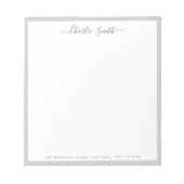 Eenvoudig script grijze grens gepersonaliseerd kan notitieblok (Voorkant)