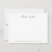 Eenvoudig script groene grens gepersonaliseerde ka notitiekaartje (Voorkant)