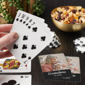 Eenvoudig script grootmoeder foto jaar zwart pokerkaarten (Insitu)