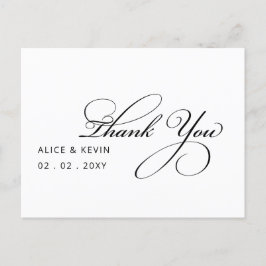 Eenvoudig script handgeschreven bruiloft Hartelijk Briefkaart