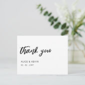 Eenvoudig script handgeschreven bruiloft Hartelijk Briefkaart (Staand voorkant)