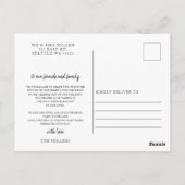 Eenvoudig script handgeschreven bruiloft Hartelijk Briefkaart (Achterkant)