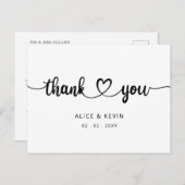 Eenvoudig script handgeschreven bruiloft Hartelijk Briefkaart (Voorkant / Achterkant)