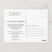 Eenvoudig script handgeschreven bruiloft Hartelijk Briefkaart (Achterkant)