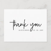 Eenvoudig script handgeschreven bruiloft Hartelijk Briefkaart (Voorkant)