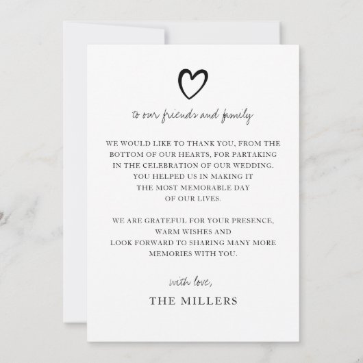 Eenvoudig script handgeschreven foto-bruiloft bedankkaart (Achterkant)