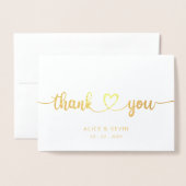 Eenvoudig script handgeschreven foto Weddenschap B Folie Kaarten (Voorkant met envelop)