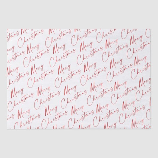 Eenvoudig script Handgeschreven Merry Christmas Tissuepapier (Voorkant)