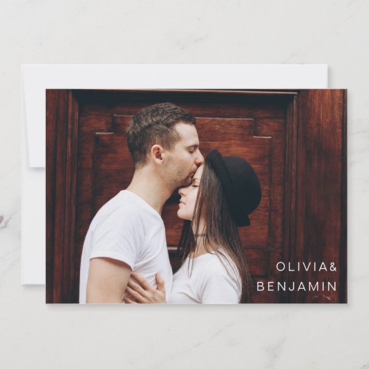 Eenvoudig Script Handschrift Horizontale foto brui Kaart (Voorkant)