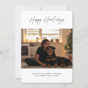 Eenvoudig script Happy Howlidays Christmas Dog Pho Feestdagenkaart