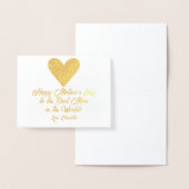Eenvoudig script Happy Moederdag Big Love Heart Folie Kaarten (Display)