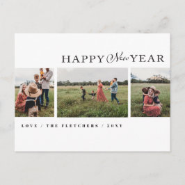 Eenvoudig script Happy New Year Photo Holiday Briefkaart