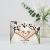 Eenvoudig script - hart Opslaan Datum Briefkaart (Staand voorkant)