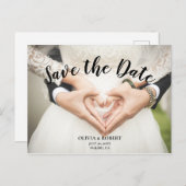 Eenvoudig script - hart Opslaan Datum Briefkaart (Voorkant / Achterkant)