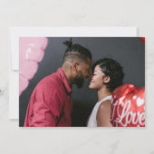 Eenvoudig script hart zwart op roze foto bruiloft save the date (Achterkant)