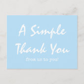 Eenvoudig Script Hemelblauw Zakelijk Bedankt Briefkaart (Voorkant)