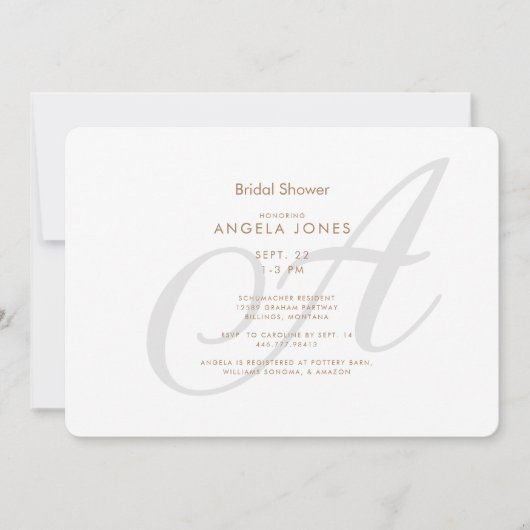 Eenvoudig Script Initiaal Modern Vrijgezellenfeest Kaart (Voorkant)