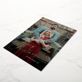 Eenvoudig script, kerstfoto folie feestdagenkaart (Gedraaid)