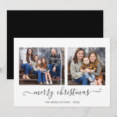 Eenvoudig script kerstfoto's feestdag feestdagenkaart (Voorkant / Achterkant)