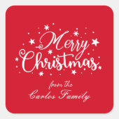 Eenvoudig script Kerstmis Vierkante Sticker (Voorkant)