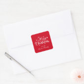 Eenvoudig script Kerstmis Vierkante Sticker (Envelop)