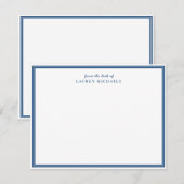 Eenvoudig Script Licht Marine Blauwe Rand Geperson Notitiekaartje (Voorkant / Achterkant)