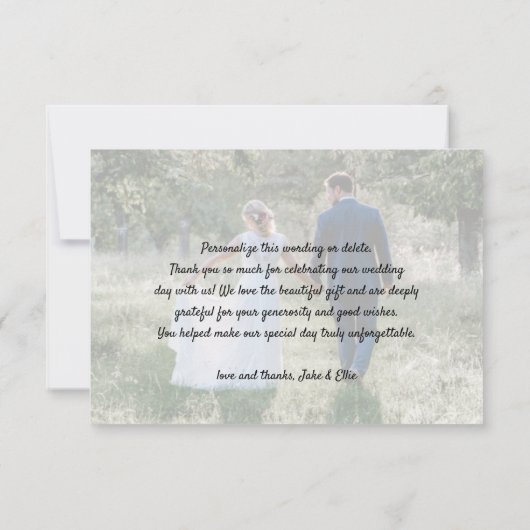 Eenvoudig Script Liefde & Bedankt 2 Fotobruiloft (Achterkant)